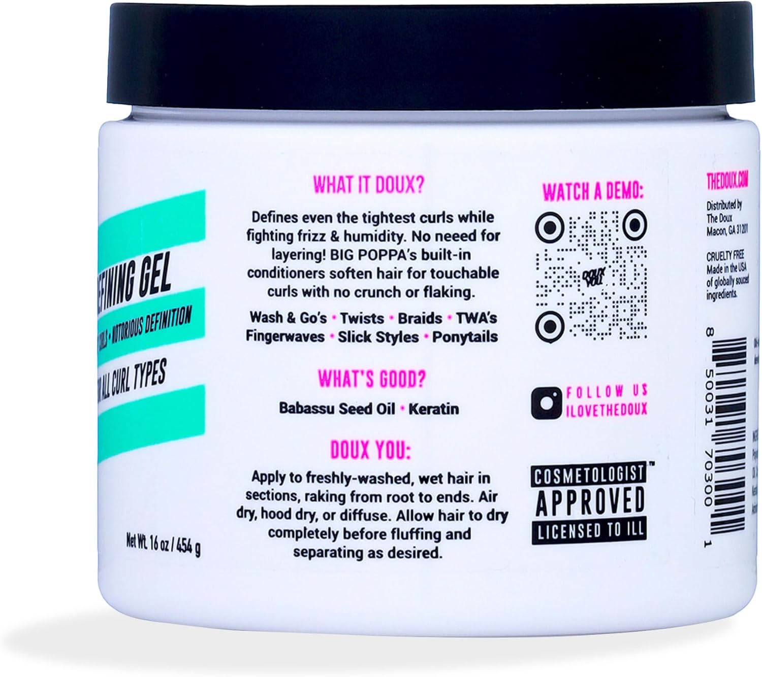 the Doux big poppa defining hair gel-The Mainhair Shop