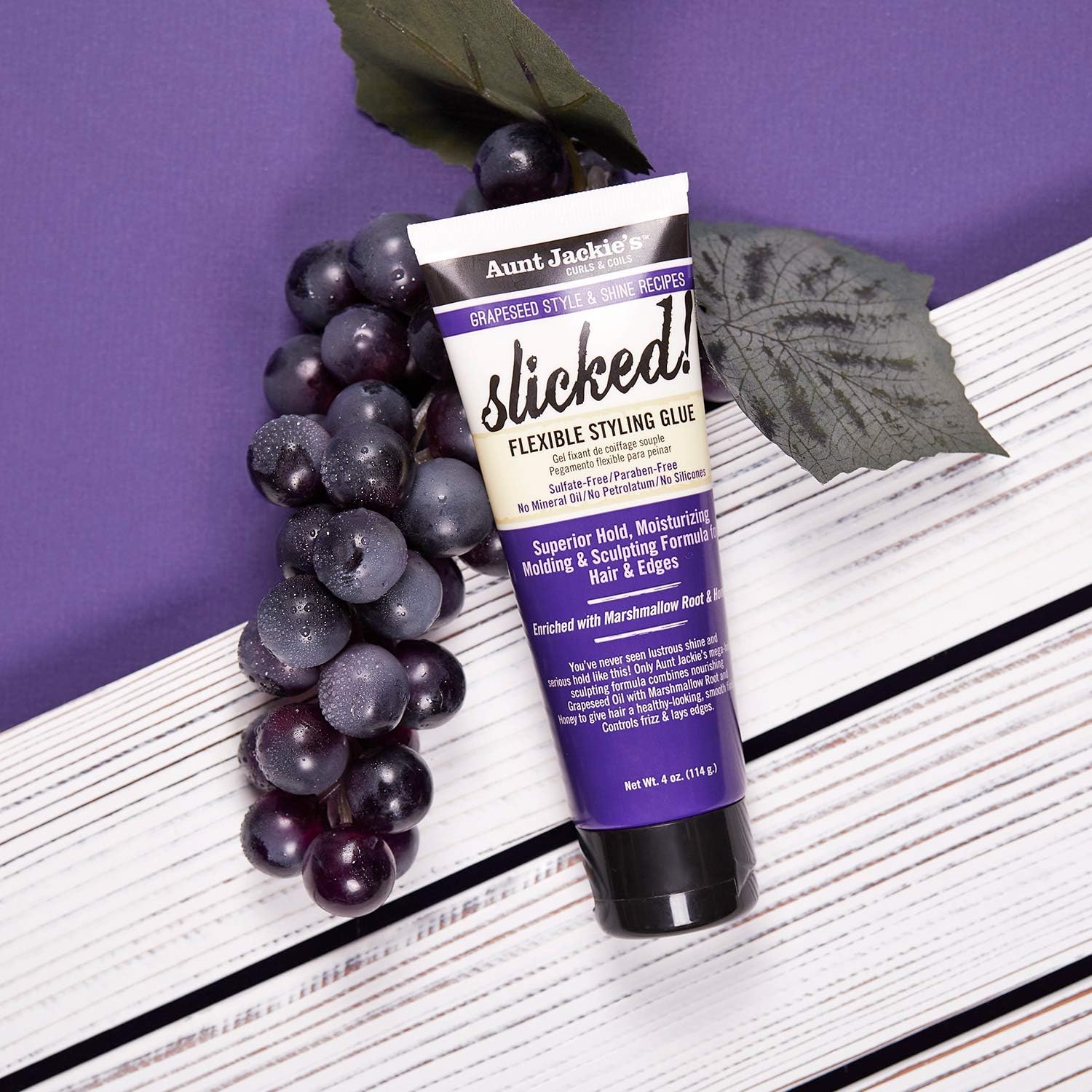 Aunt Jackie's Grapeseed Slicked Flexible Styling Glue 4oz-The Mainhair Shop