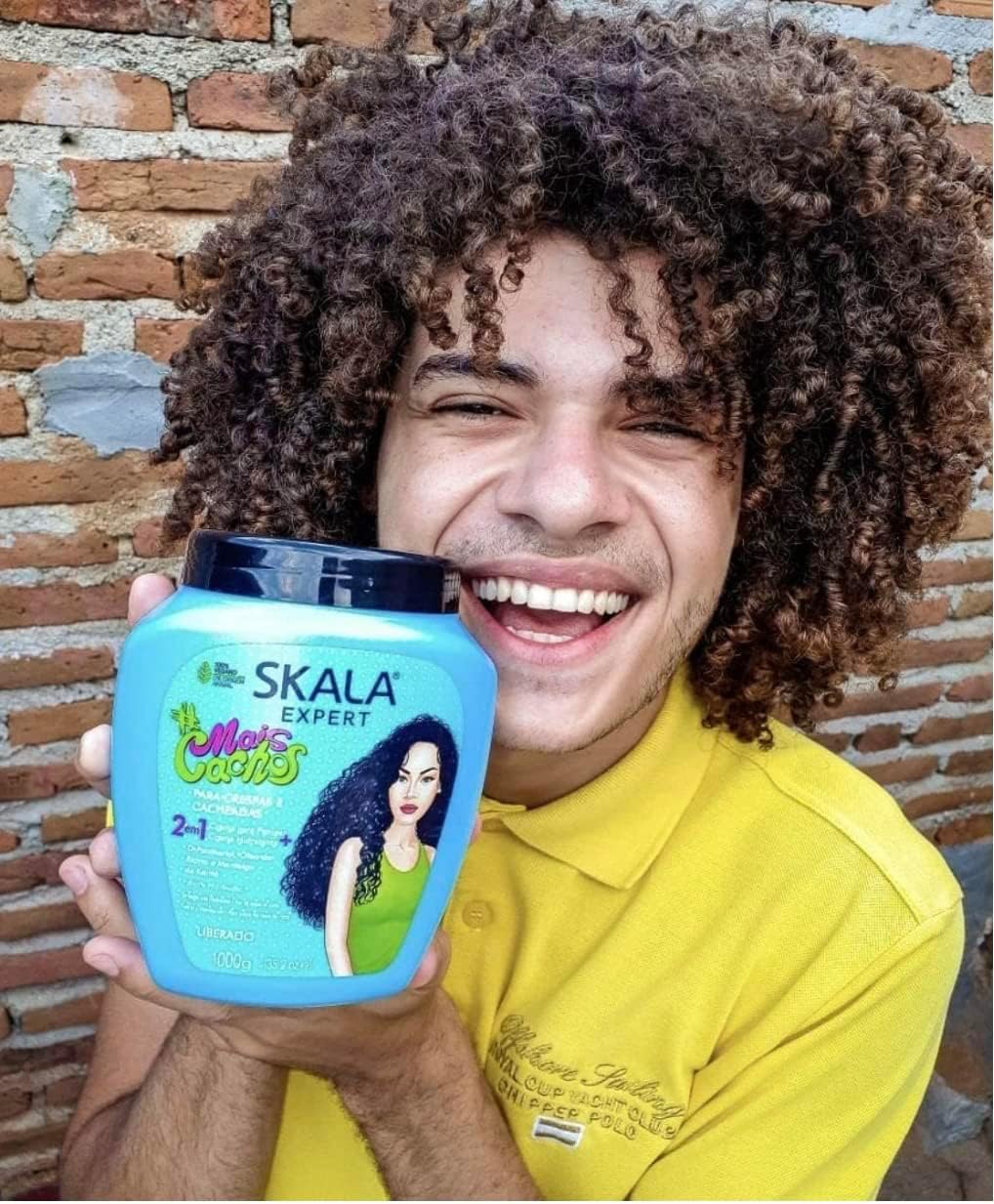 SKALA Mais Cachos Curly Hair Treatment 3ABC - Anti-Frizz, 2-in-1 Conditioning & Detangling Cream, Vegan, 1kg with Wide Tooth Hair Comb - Moisturising,-The Mainhair Shop