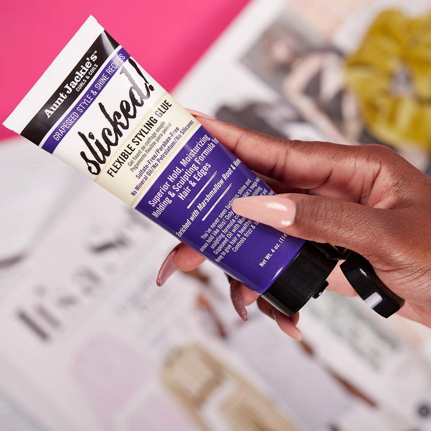 Aunt Jackie's Grapeseed Slicked Flexible Styling Glue 4oz-The Mainhair Shop