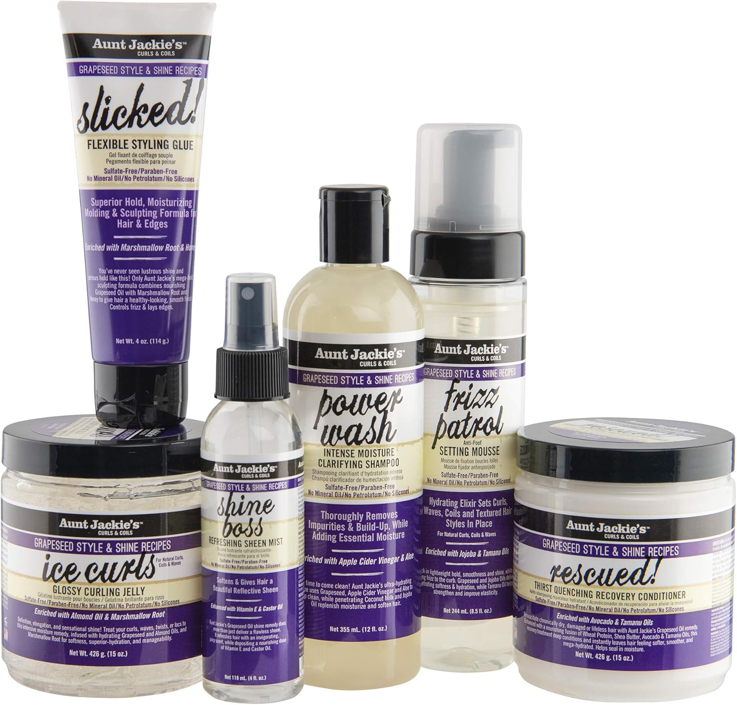 Aunt Jackie's Grapeseed Slicked Flexible Styling Glue 4oz-The Mainhair Shop