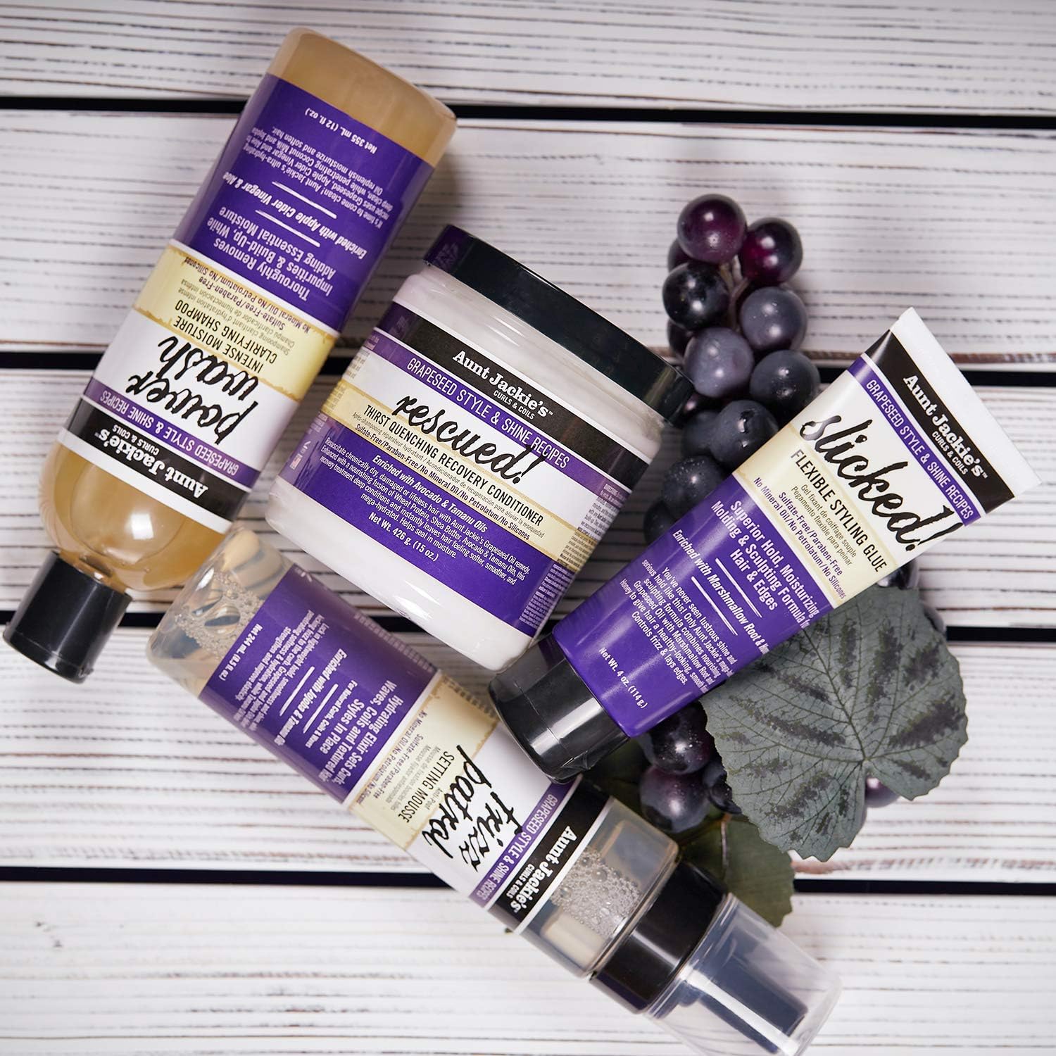 Aunt Jackie's Grapeseed Slicked Flexible Styling Glue 4oz-The Mainhair Shop