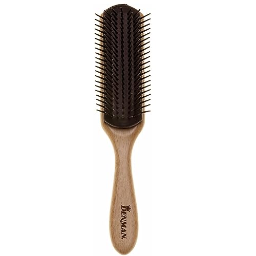 Denman Curly Hair Brush D3 (Black & Red) 7 Row Styling Brush for Detangling, Separating, Shaping and Defining Curls - For Women and Men-The Mainhair Shop