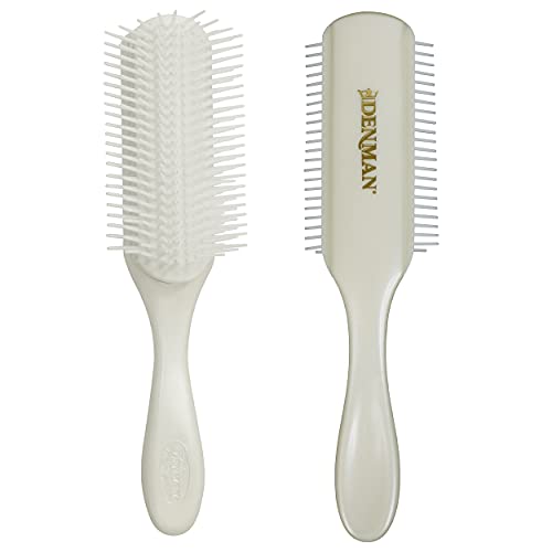 Denman Curly Hair Brush D3 (Black & Red) 7 Row Styling Brush for Detangling, Separating, Shaping and Defining Curls - For Women and Men-The Mainhair Shop