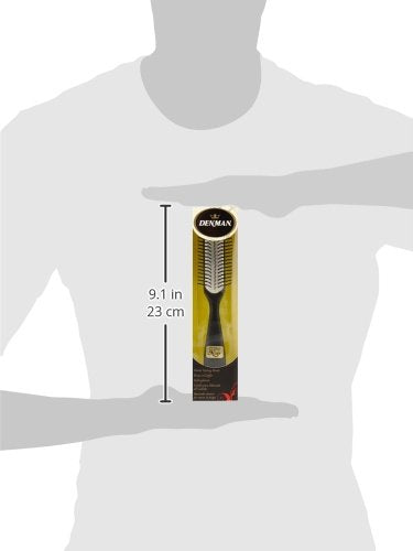Denman Curly Hair Brush D3 (Black & Red) 7 Row Styling Brush for Detangling, Separating, Shaping and Defining Curls - For Women and Men-The Mainhair Shop