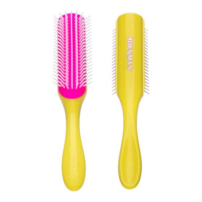 Denman Curly Hair Brush D3 (Black & Red) 7 Row Styling Brush for Detangling, Separating, Shaping and Defining Curls - For Women and Men-The Mainhair Shop