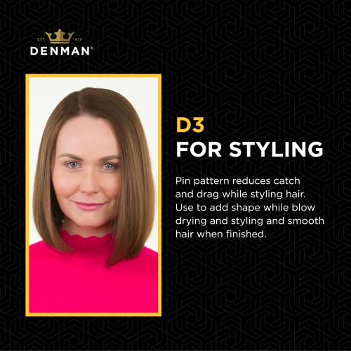 Denman Curly Hair Brush D3 (Black & Red) 7 Row Styling Brush for Detangling, Separating, Shaping and Defining Curls - For Women and Men-The Mainhair Shop