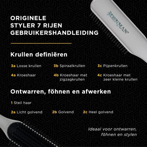 Denman Curly Hair Brush D3 (Black & Red) 7 Row Styling Brush for Detangling, Separating, Shaping and Defining Curls - For Women and Men-The Mainhair Shop