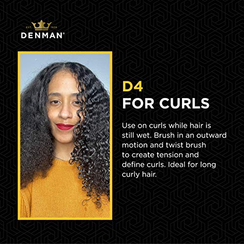 Denman Curly Hair Brush D3 (Black & Red) 7 Row Styling Brush for Detangling, Separating, Shaping and Defining Curls - For Women and Men-The Mainhair Shop