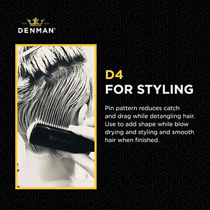Denman Curly Hair Brush D3 (Black & Red) 7 Row Styling Brush for Detangling, Separating, Shaping and Defining Curls - For Women and Men-The Mainhair Shop