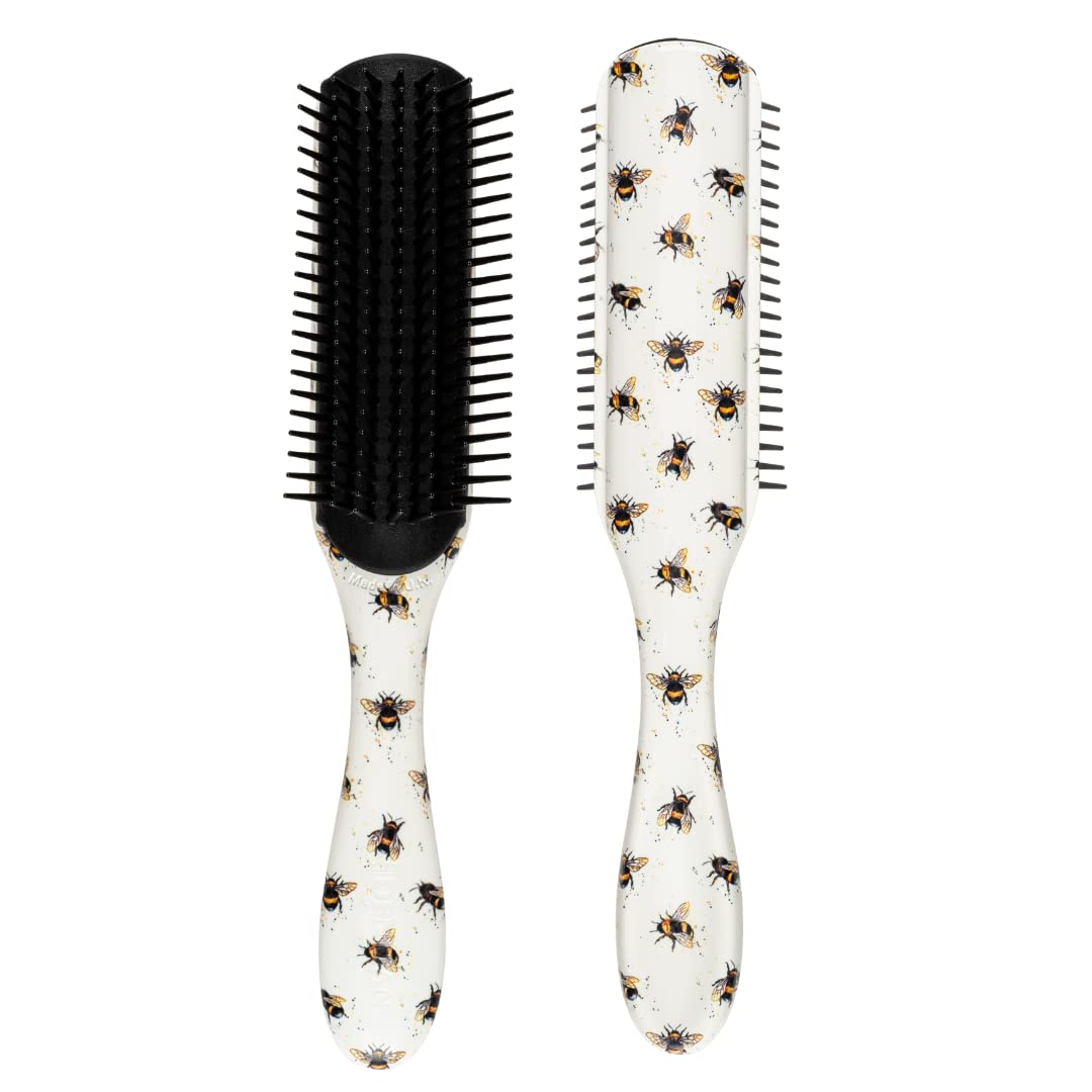 Denman Curly Hair Brush D3 (Black & Red) 7 Row Styling Brush for Detangling, Separating, Shaping and Defining Curls - For Women and Men-The Mainhair Shop