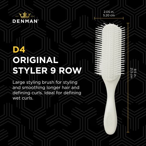 Denman Curly Hair Brush D3 (Black & Red) 7 Row Styling Brush for Detangling, Separating, Shaping and Defining Curls - For Women and Men-The Mainhair Shop