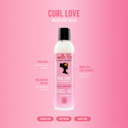 Camille Rose Curl Love Moisture Milk, Leave-In Conditioning Cream for Curls and Coils