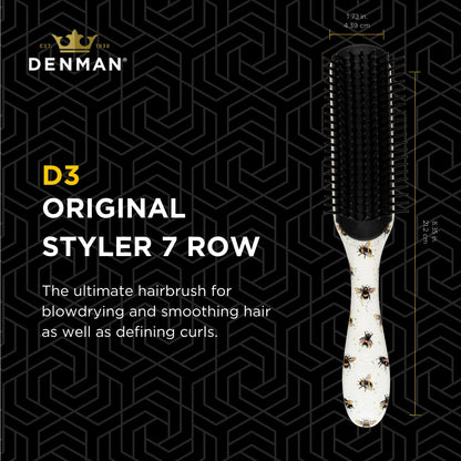 Denman Curly Hair Brush D3 (Black & Red) 7 Row Styling Brush for Detangling, Separating, Shaping and Defining Curls - For Women and Men-The Mainhair Shop