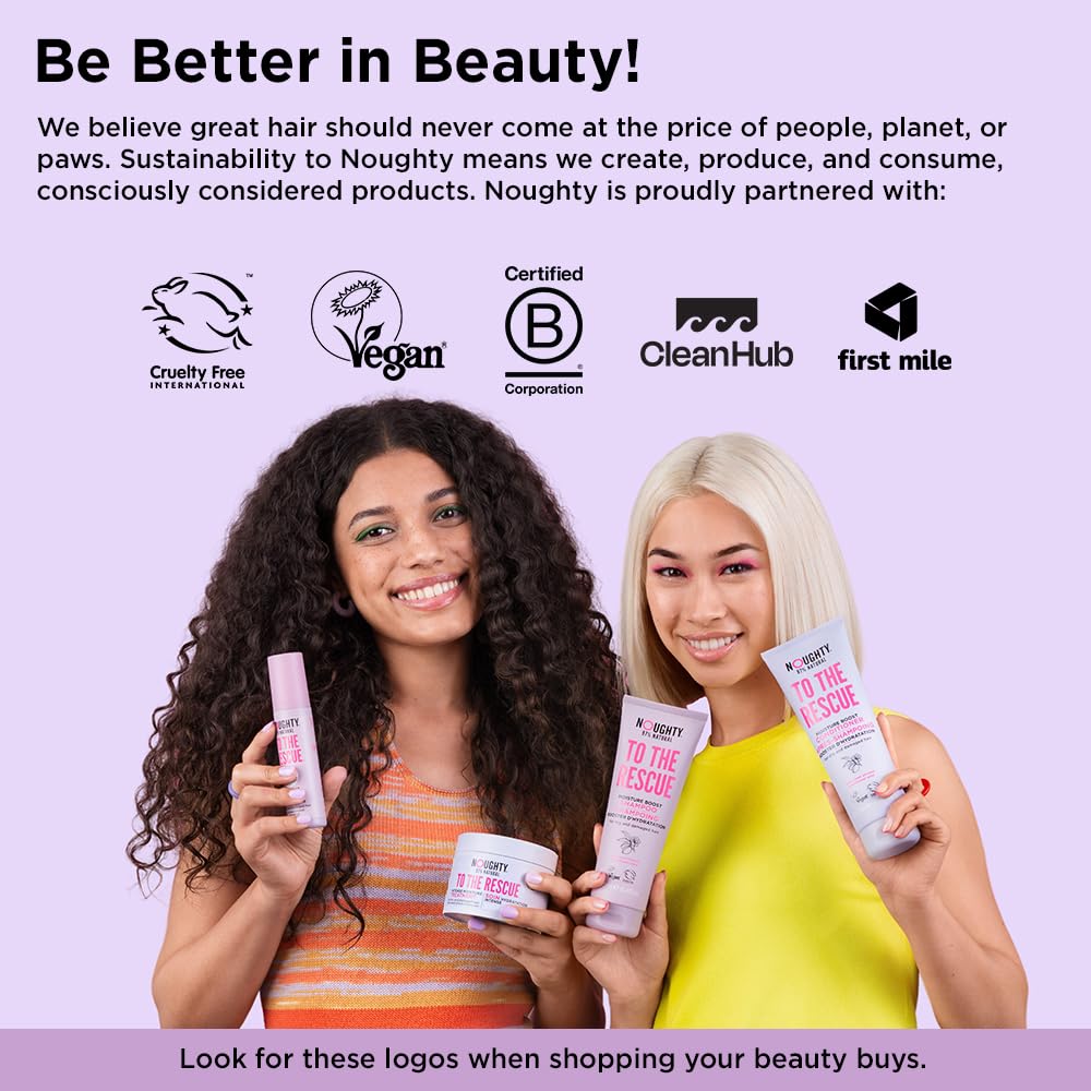 Noughty 97% Natural Wave Hello Shampoo, Conditioner and Taming Cream Trio, Vitamin Rich Formula for Curly and Wavy Hair, with Sea Kelp and Avocado Oil
