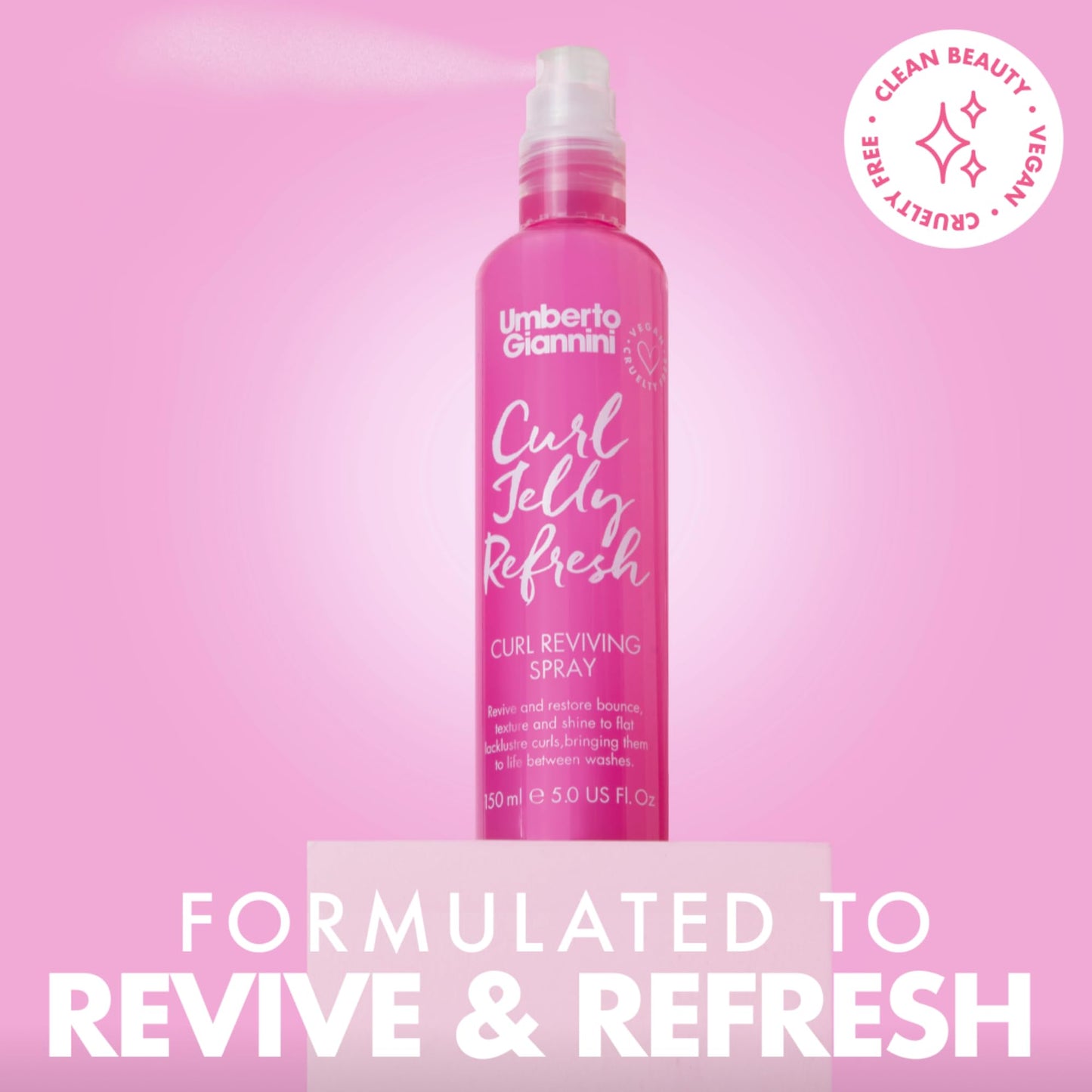 Umberto Giannini Curl Jelly Kit - Curl Scrunching Jelly, Curl Wash Shampoo, Curl Care Conditioner & Curl Jelly Refresh Styling Spray - Style Kit