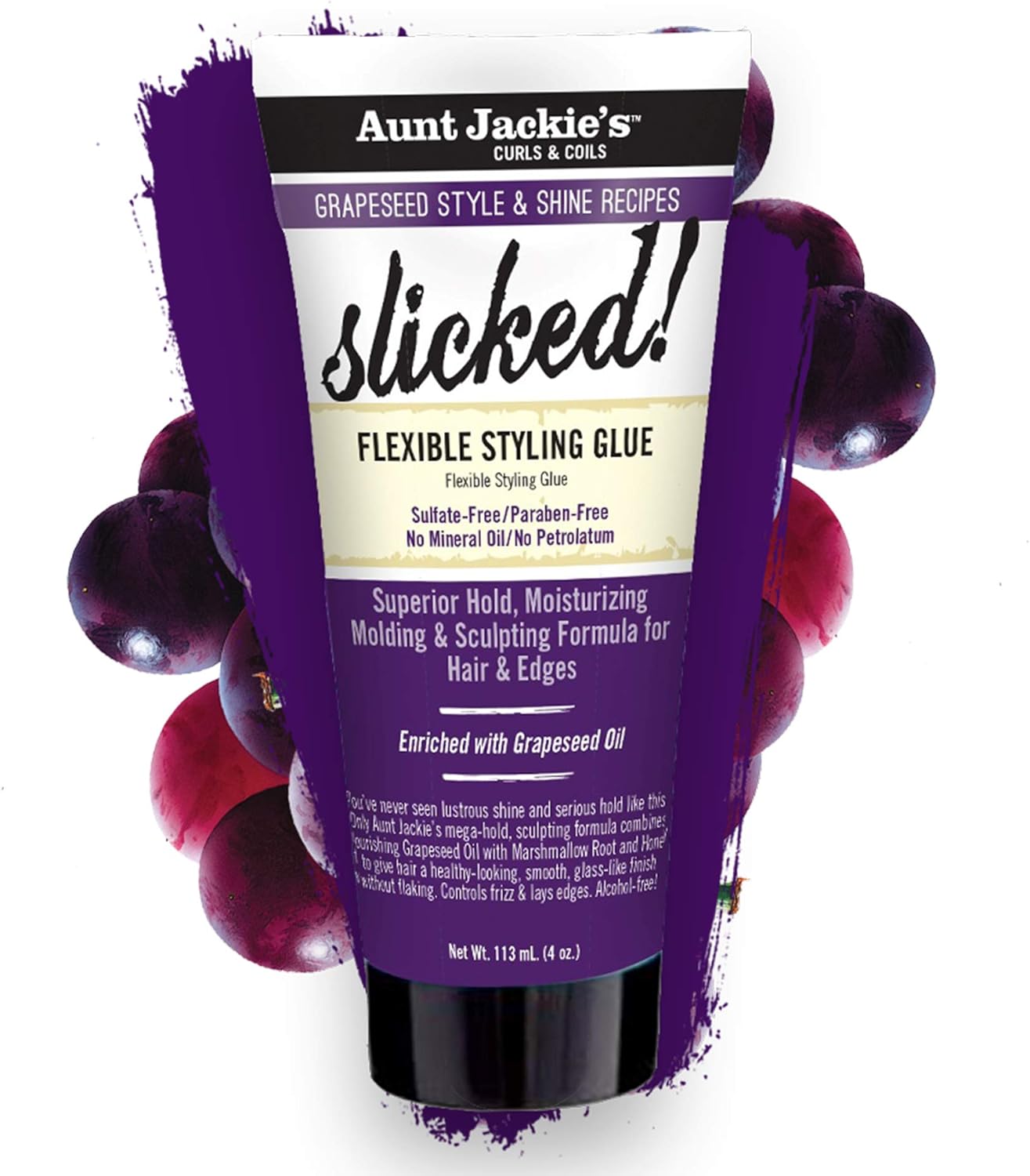 Aunt Jackie's Grapeseed Slicked Flexible Styling Glue 4oz-The Mainhair Shop