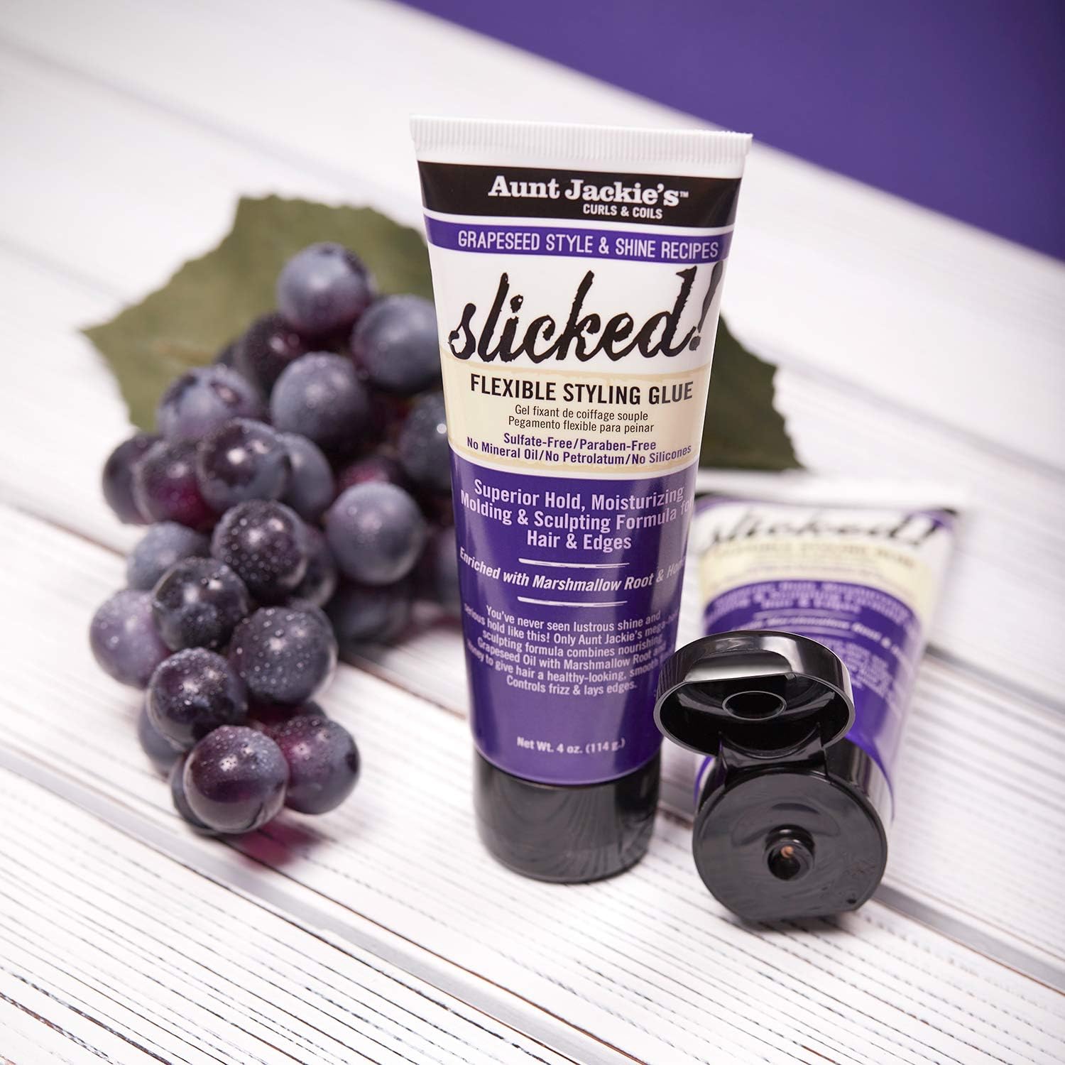 Aunt Jackie's Grapeseed Slicked Flexible Styling Glue 4oz-The Mainhair Shop
