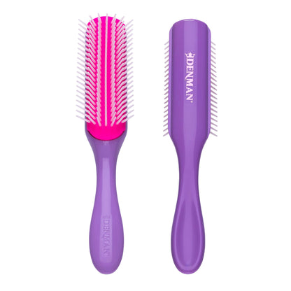 Denman Curly Hair Brush D3 (Black & Red) 7 Row Styling Brush for Detangling, Separating, Shaping and Defining Curls - For Women and Men-The Mainhair Shop