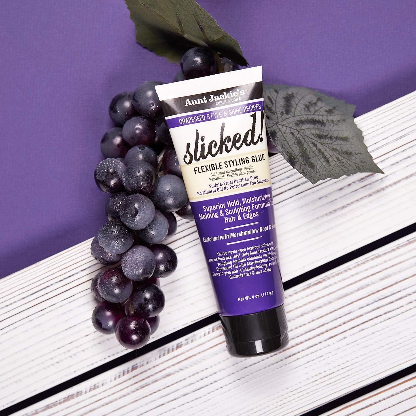 Aunt Jackie's Grapeseed Slicked Flexible Styling Glue 4oz-The Mainhair Shop