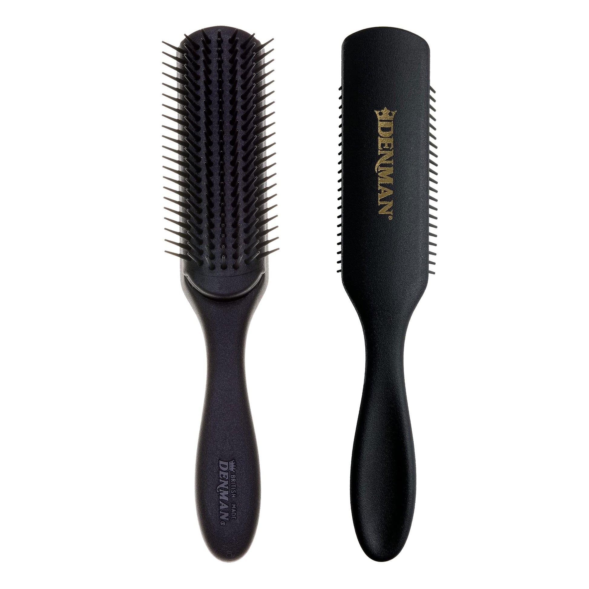 Denman Curly Hair Brush D3 (Black & Red) 7 Row Styling Brush for Detangling, Separating, Shaping and Defining Curls - For Women and Men-The Mainhair Shop