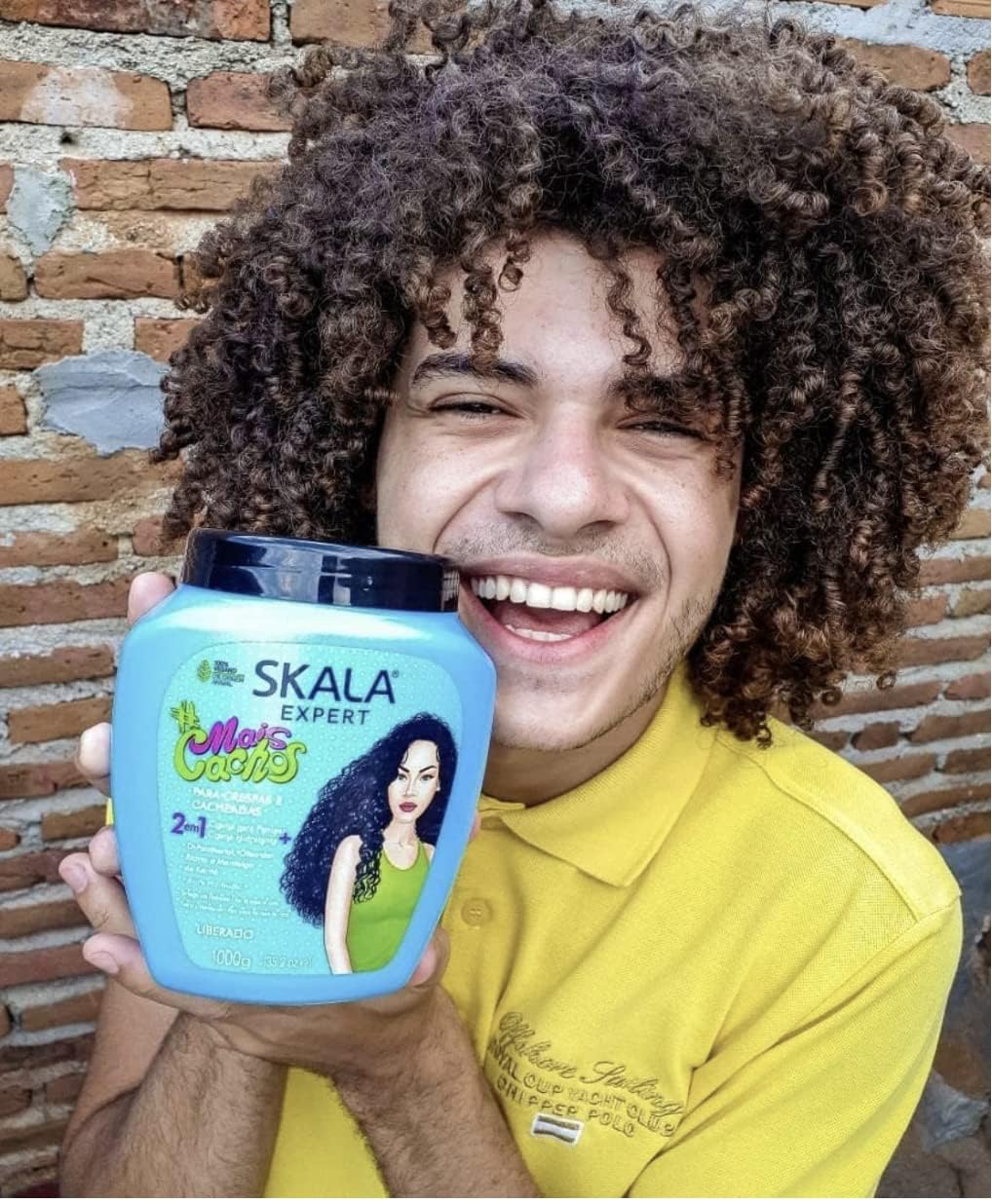 SKALA Mais Cachos Curly Hair Treatment 3ABC - Anti-Frizz, 2-in-1 Conditioning & Detangling Cream, Vegan, 1kg with Wide Tooth Hair Comb - Moisturising, Hydrating, Curl Defining, Sulfate/Silicone Free