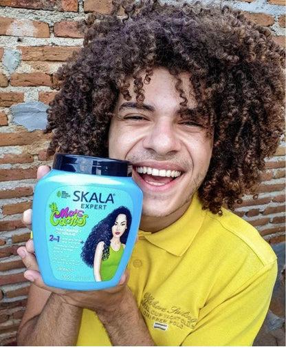 SKALA Mais Cachos Curly Hair Treatment 3ABC - Anti-Frizz, 2-in-1 Conditioning & Detangling Cream, Vegan, 1kg with Wide Tooth Hair Comb - Moisturising, Hydrating, Curl Defining, Sulfate/Silicone Free
