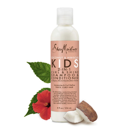 Shea Moisture Coconut & Hibiscus Kids 2 in 1 Shampoo and Conditioner + Detangler