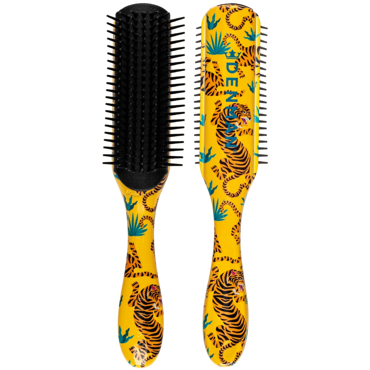 Denman Curly Hair Brush D3 (Black & Red) 7 Row Styling Brush for Detangling, Separating, Shaping and Defining Curls - For Women and Men-The Mainhair Shop