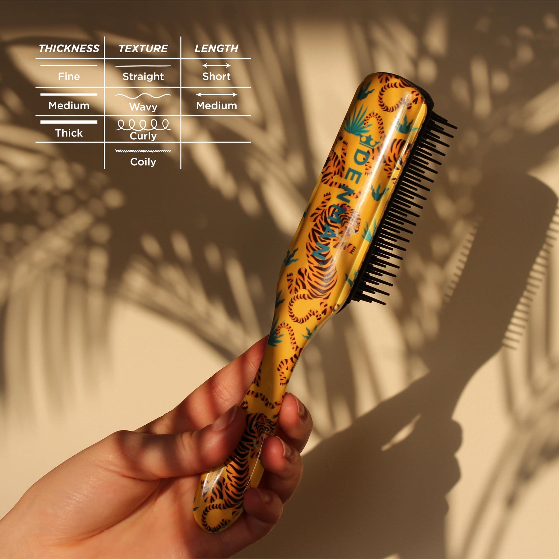 Denman Curly Hair Brush D3 (Black & Red) 7 Row Styling Brush for Detangling, Separating, Shaping and Defining Curls - For Women and Men-The Mainhair Shop